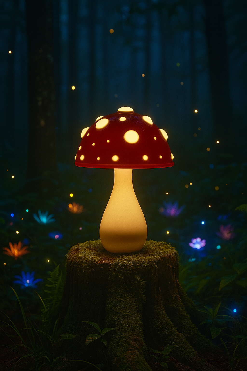 Lampe Champignon Rouge – Tricolore USB