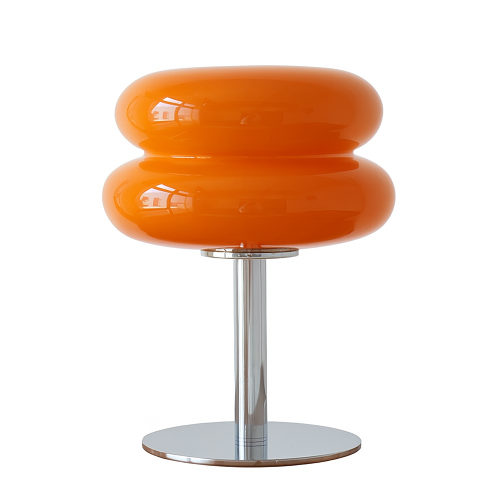 Lampe Macaron en Verre Orange – Design Rétro Chic LED E27 (28 cm)