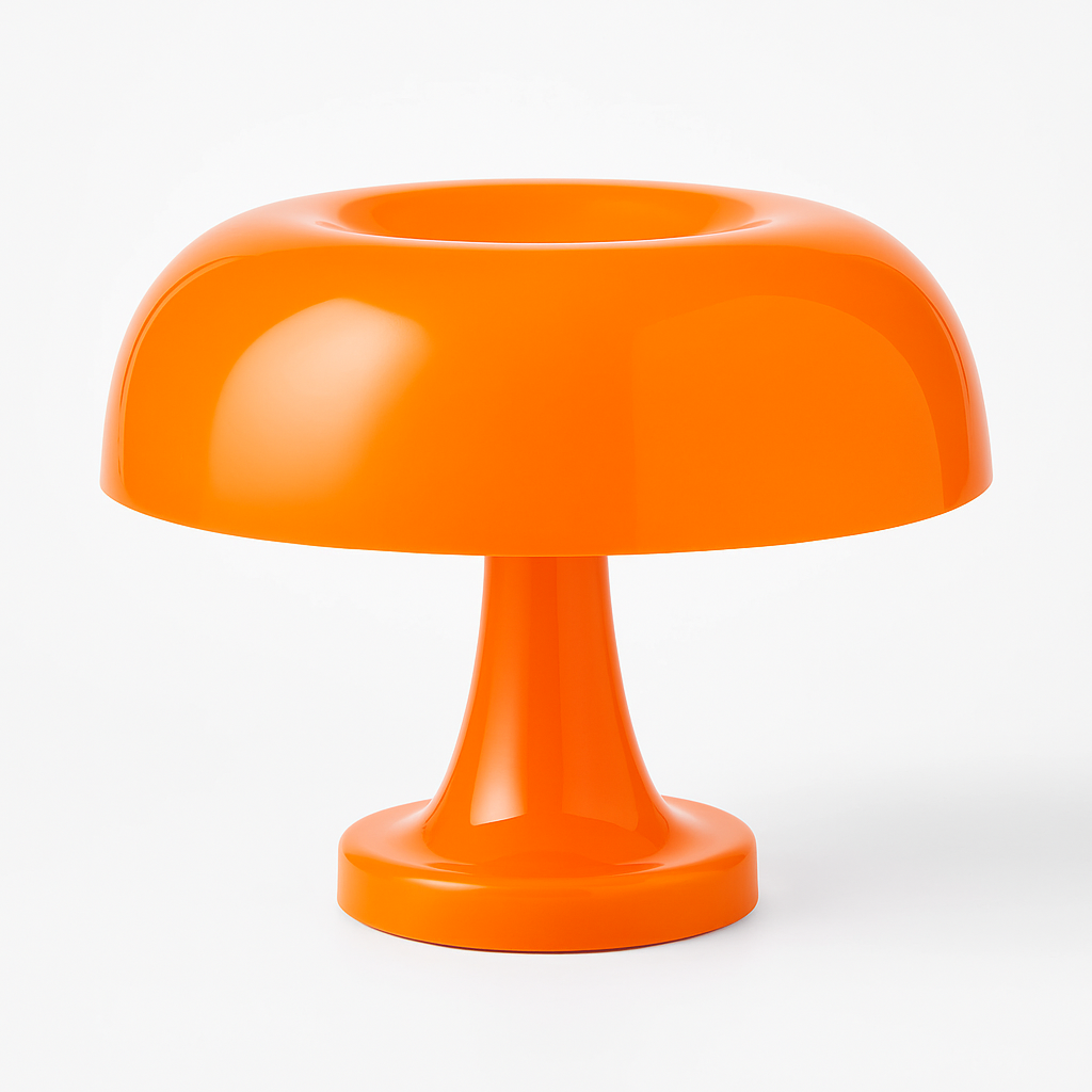 Lampe Champignon LED Rechargeable – Design Orange & Blanc – 28 cm