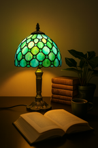 Lampe de Table Style Tiffany E27 – Verre Teinté Baroque Méditerranéen | Décoration Vintage & Ambiance Chaleureuse