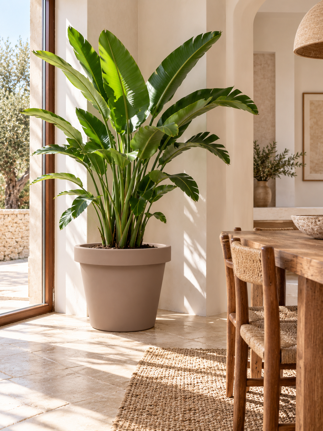 Lira Taupe – XXL stone-effect pot – Ø65 / Ø75 cm