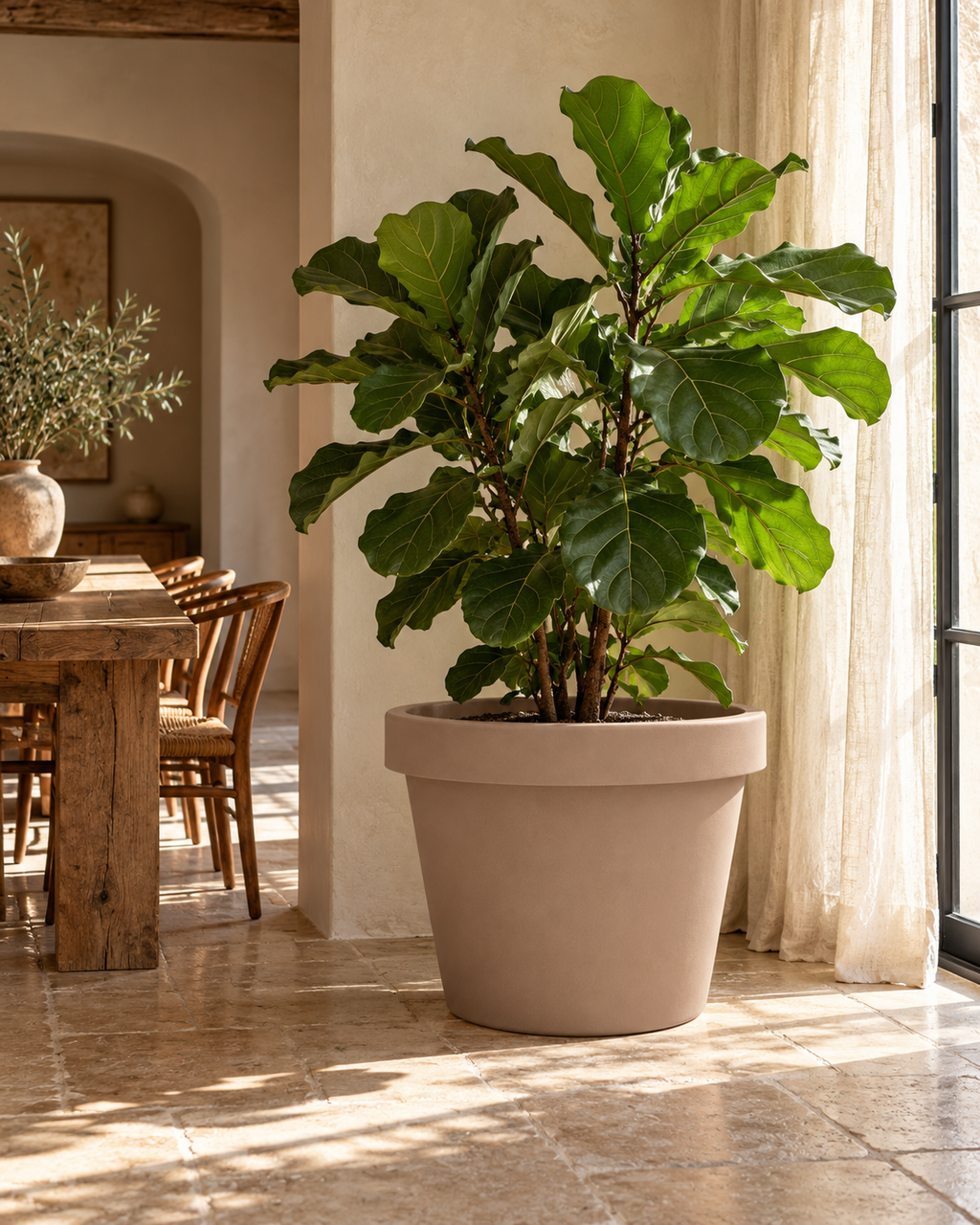 Lira Taupe – XXL stone-effect pot – Ø65 / Ø75 cm