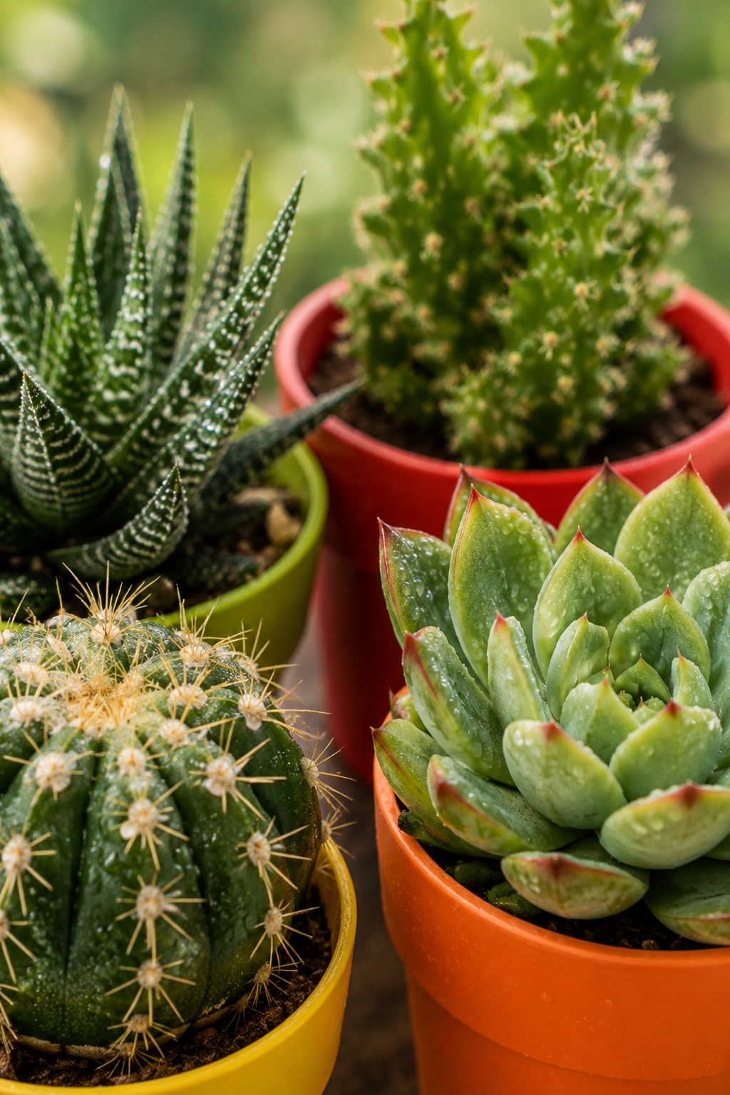 Mixed Cactus & Succulents – 15 Colorful Potted Plants – Ø5.5 cm