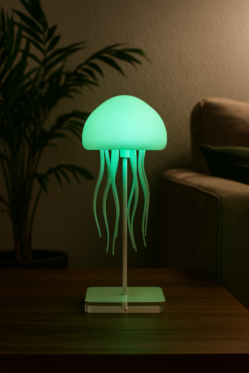 Lampe Méduse LED RGB – Veilleuse Rotative Design avec Commande Vocale & Batterie Rechargeable USB Type-C | Déco Moderne Chambre, Salon & Cadeau Original