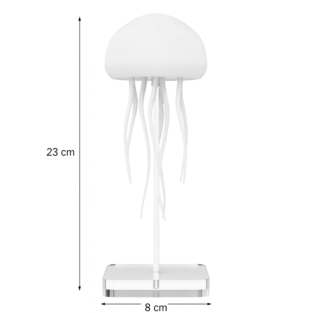 Lampe Méduse LED RGB – Veilleuse Rotative Design avec Commande Vocale & Batterie Rechargeable USB Type-C | Déco Moderne Chambre, Salon & Cadeau Original