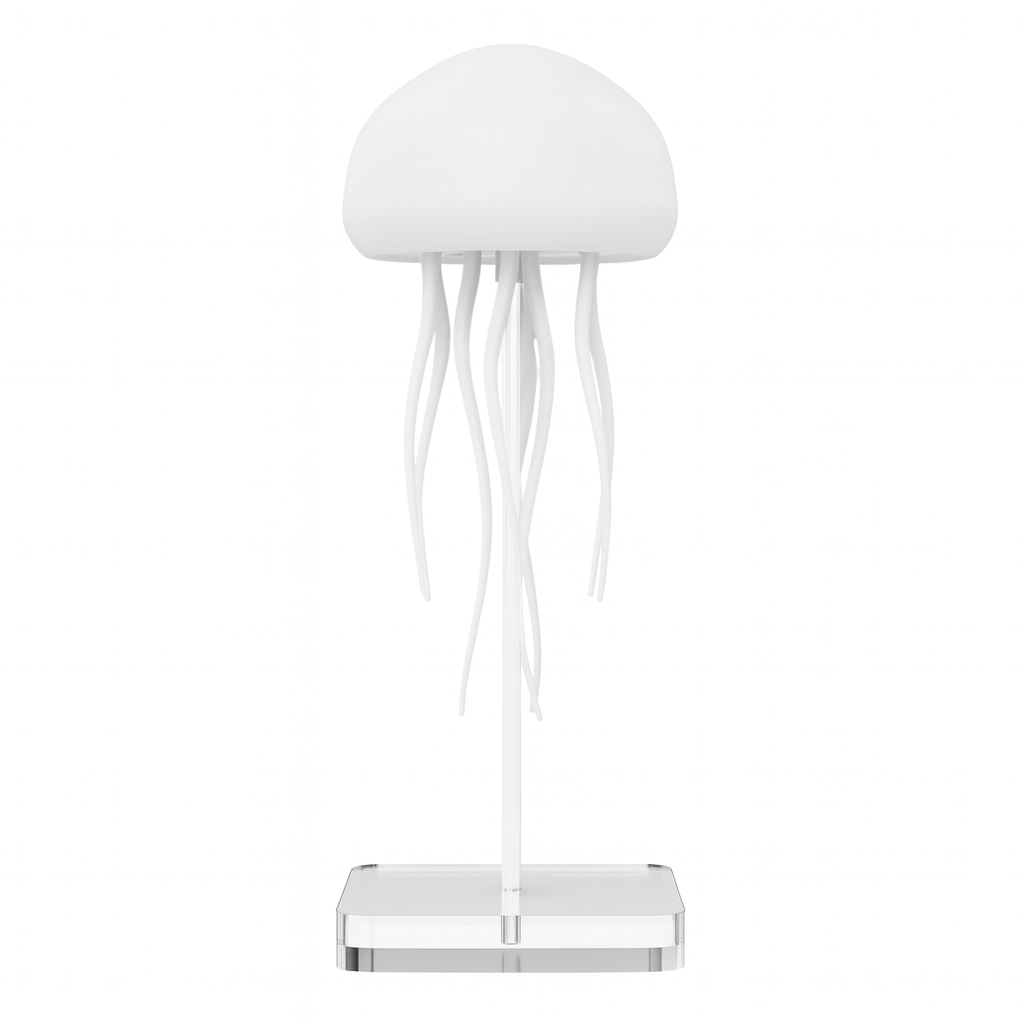 Lampe Méduse LED RGB – Veilleuse Rotative Design avec Commande Vocale & Batterie Rechargeable USB Type-C | Déco Moderne Chambre, Salon & Cadeau Original