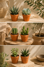 Cactus & Succulent Mix – 15 Plants in Terracotta Pots – Ø5.5 cm