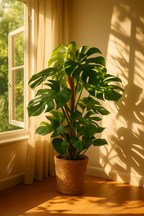 Monstera Deliciosa XL 120 cm – Plante d’intérieur tropicale avec panier Torun Ø24 cm | Feuillage spectaculaire et entretien facile