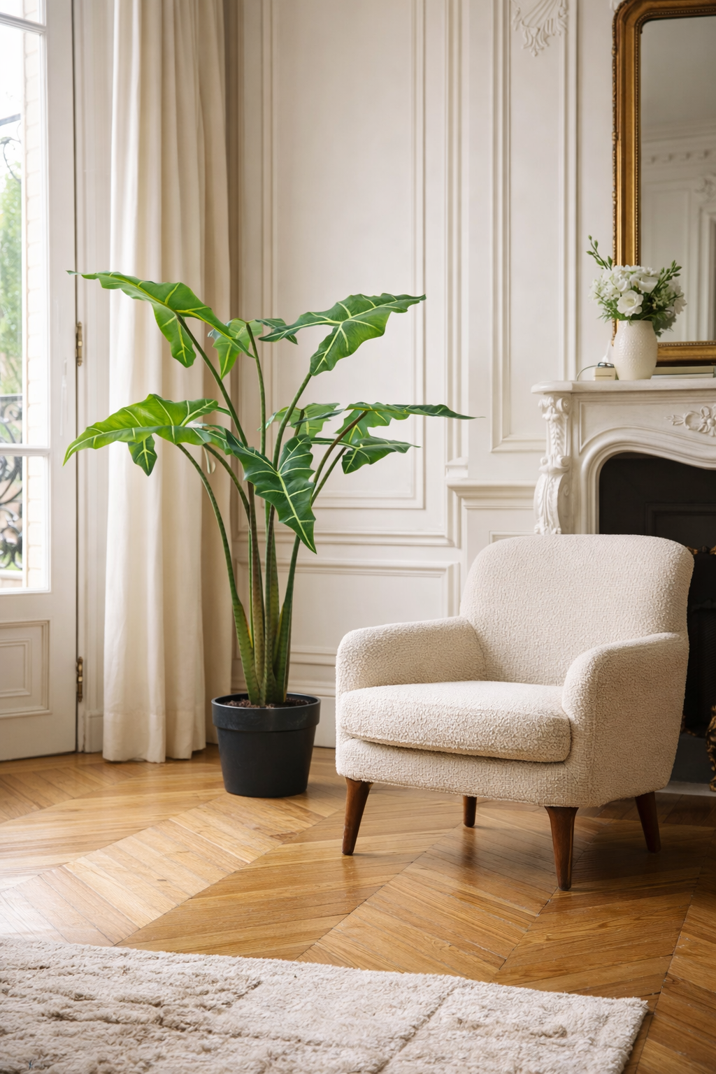 Alocasia Frydek artificielle — Olifantsoor — Plante d’intérieur design — 80 cm & 120 cm