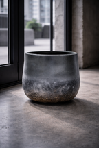 Cache-pot en métal Elisa Mystic Earth – Finition minérale patinée – Ø29, Ø39 & Ø44 cm
