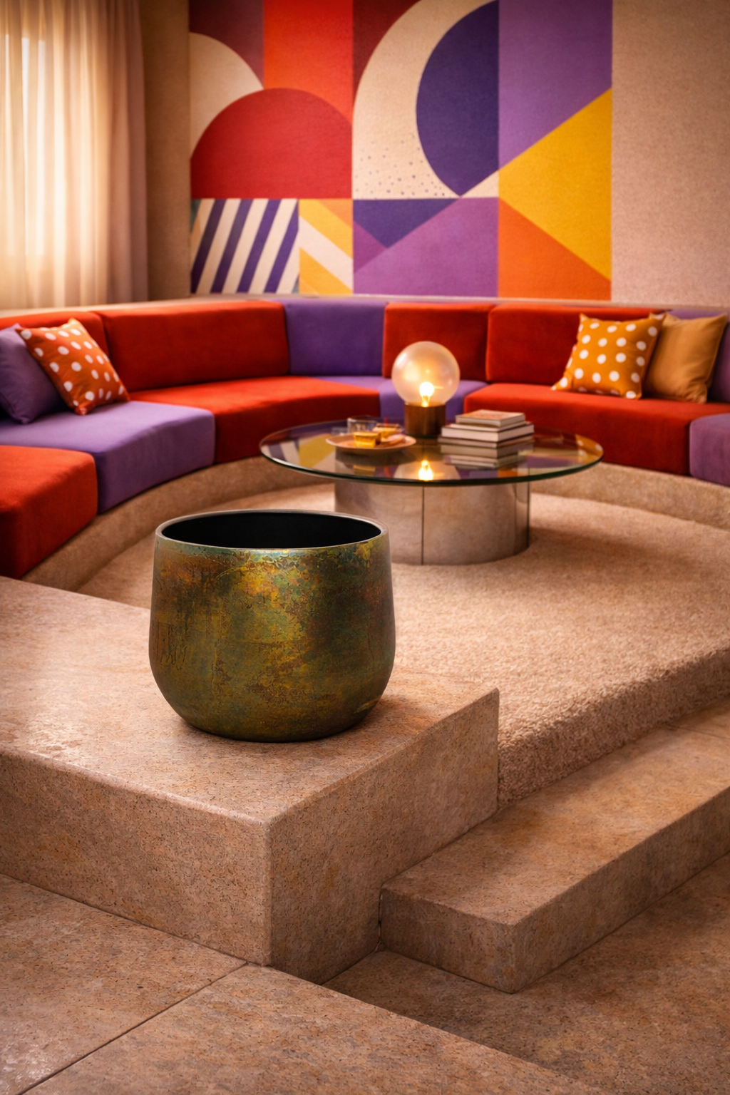 Cache-pot fait main Elisa Vintage Green en métal patiné – Pot décoratif rustique chic pour intérieur