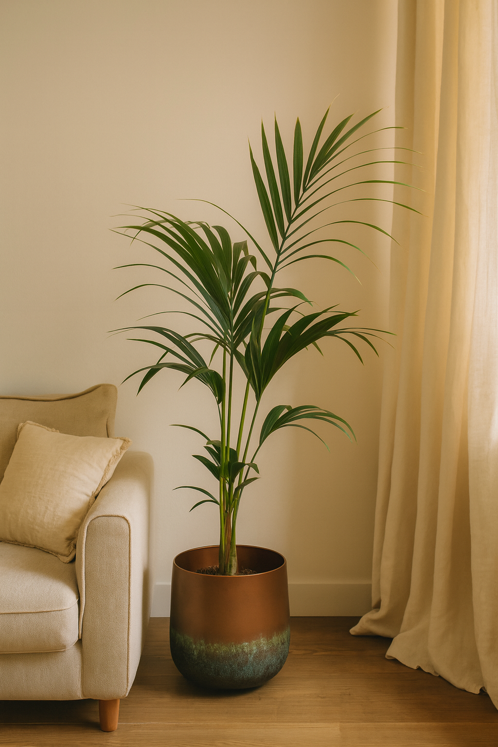 Elisa Mystic Bronze – Cache-pot en céramique texturée, finition bronze artistique