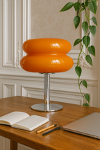 Lampe Macaron en Verre Orange – Design Rétro Chic LED E27 (28 cm)