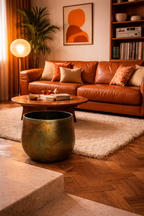 Cache-pot fait main Elisa Vintage Green en métal patiné – Pot décoratif rustique chic pour intérieur