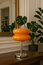Lampe Macaron en Verre Orange – Design Rétro Chic LED E27 (28 cm)