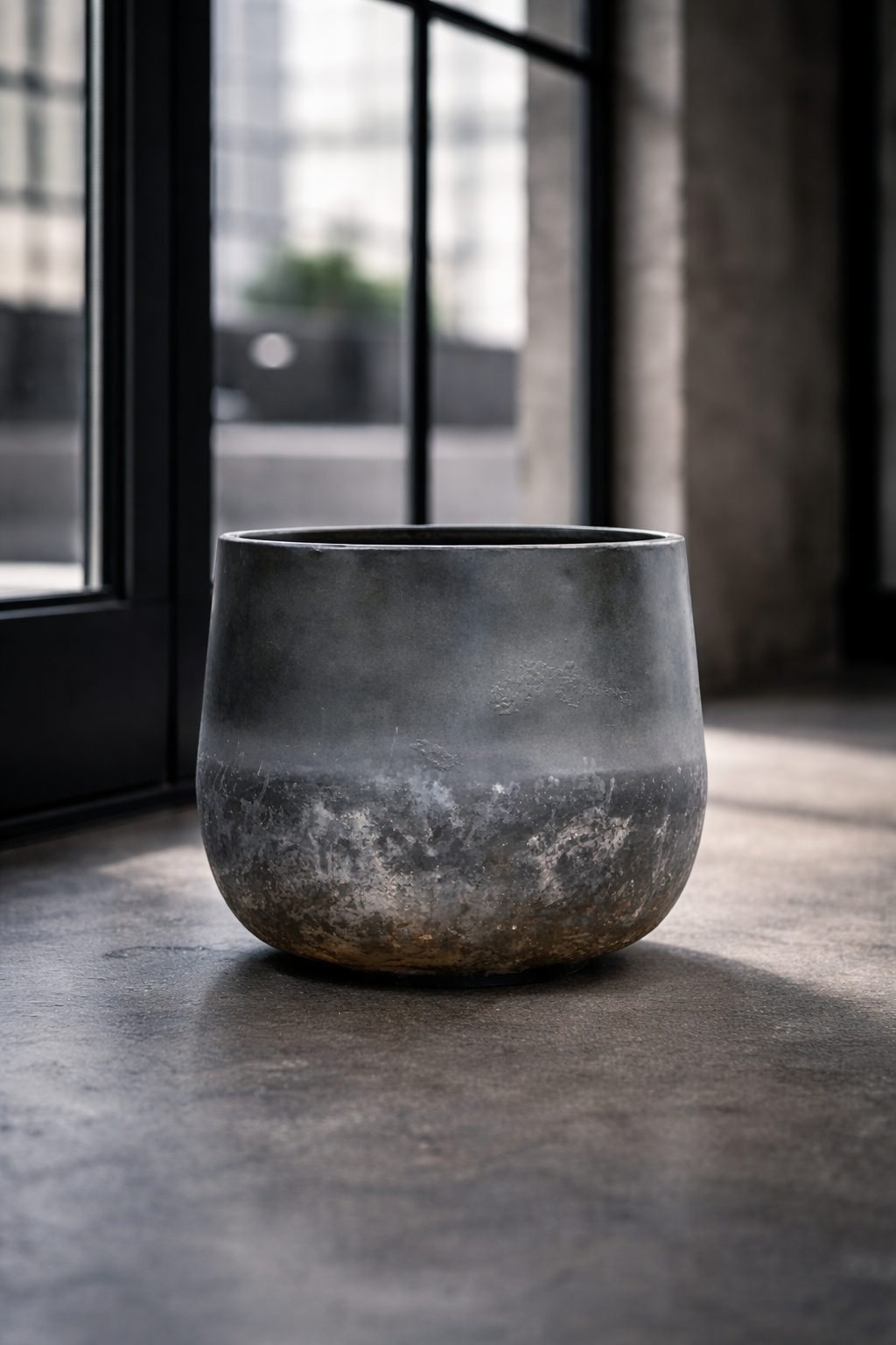 Cache-pot en métal Elisa Mystic Earth – Finition minérale patinée – Ø29, Ø39 & Ø44 cm