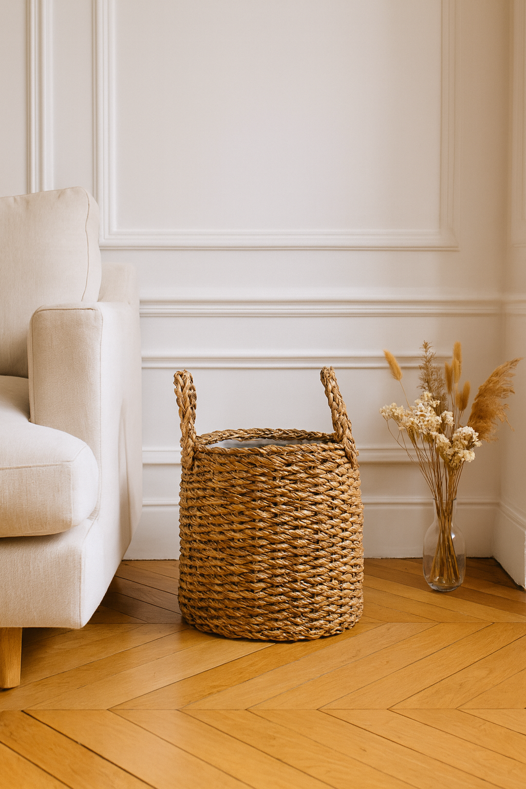 Cache-pot Jack en fibres naturelles – Cache-pot décoratif tressé pour plantes d’intérieur (5 tailles)