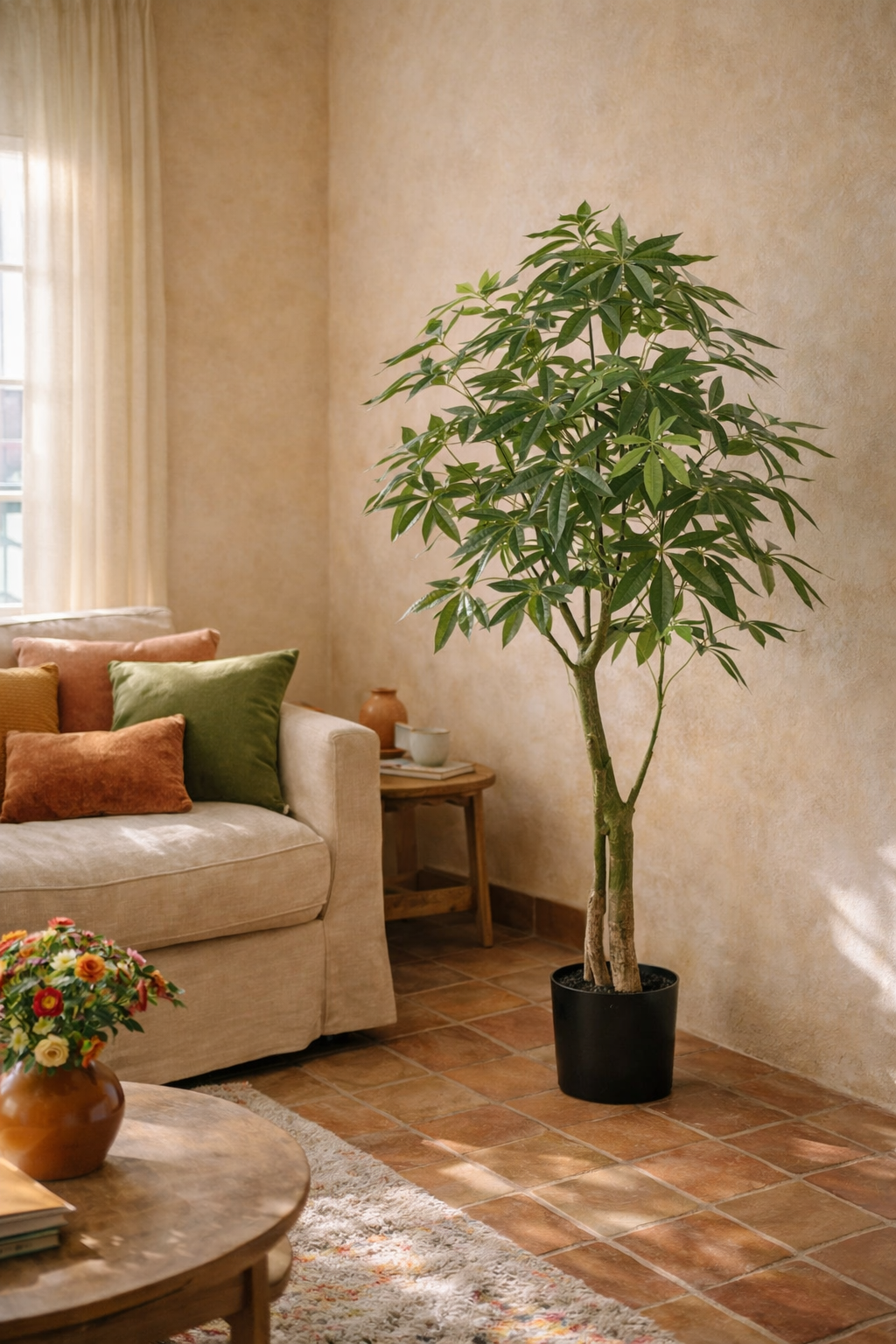 Pachira Aquatica artificielle – Arbre à Argent décoratif ultra réaliste, 150 & 180 cm