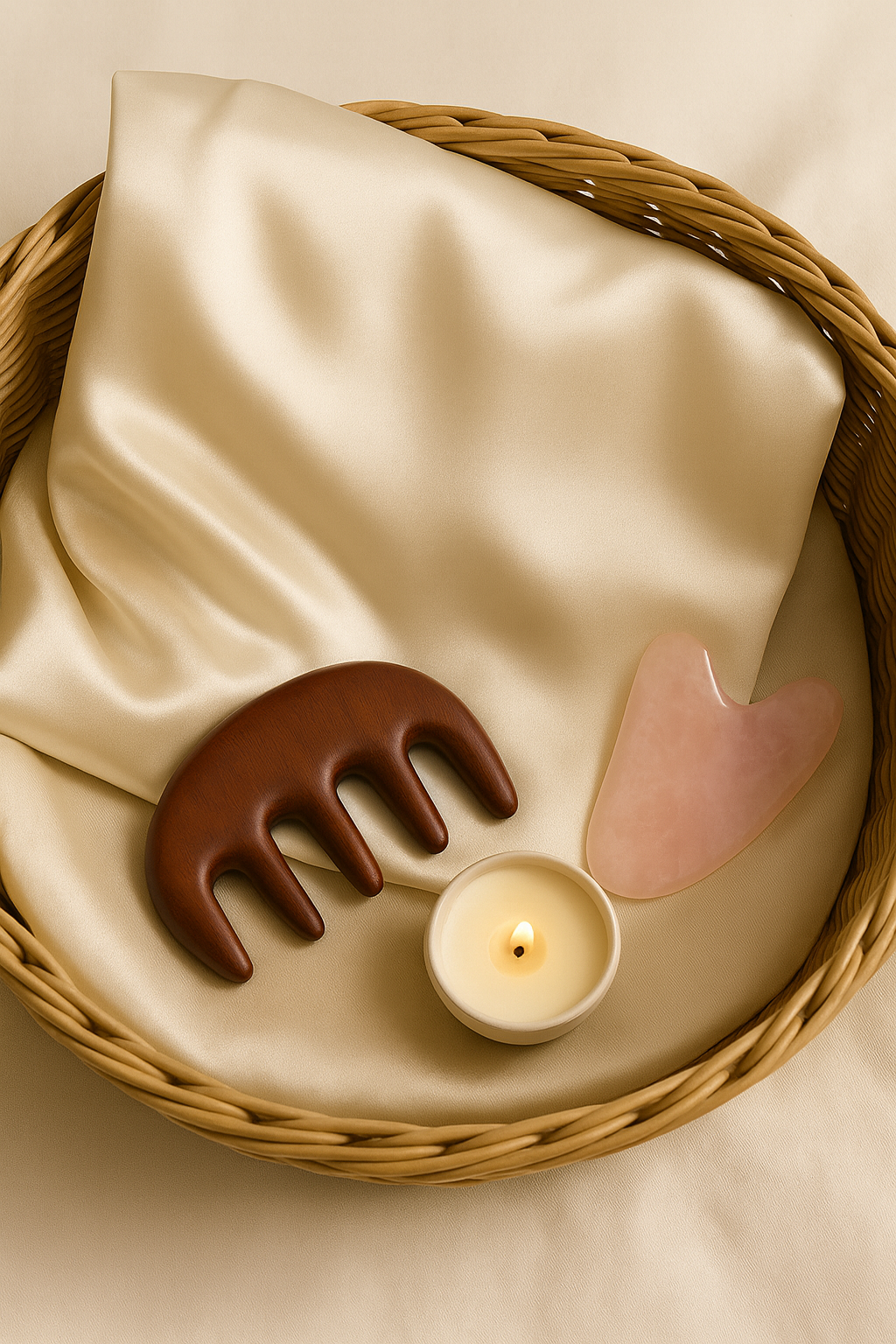 Peigne de Massage en Bois Naturel – Gua Sha Cuir Chevelu & Corps