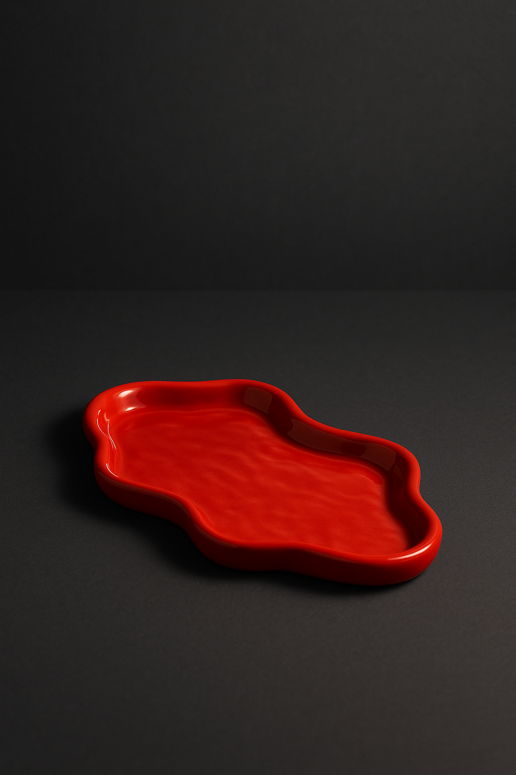 Plateau Nuage en Céramique Rouge – Vide-Poche Design Haut de Gamme – Grand Modèle 26 cm