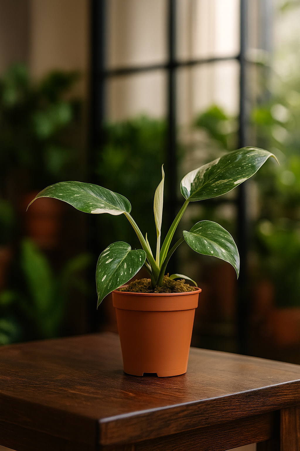 Philodendron White Princess – Plante rare & marbrures uniques (B Grade) – Ø12 cm – 30 cm