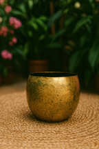 Cache-pot Ellen Brass – Laiton décoratif Ø25xH19, Ø30xH25, Ø38xH31