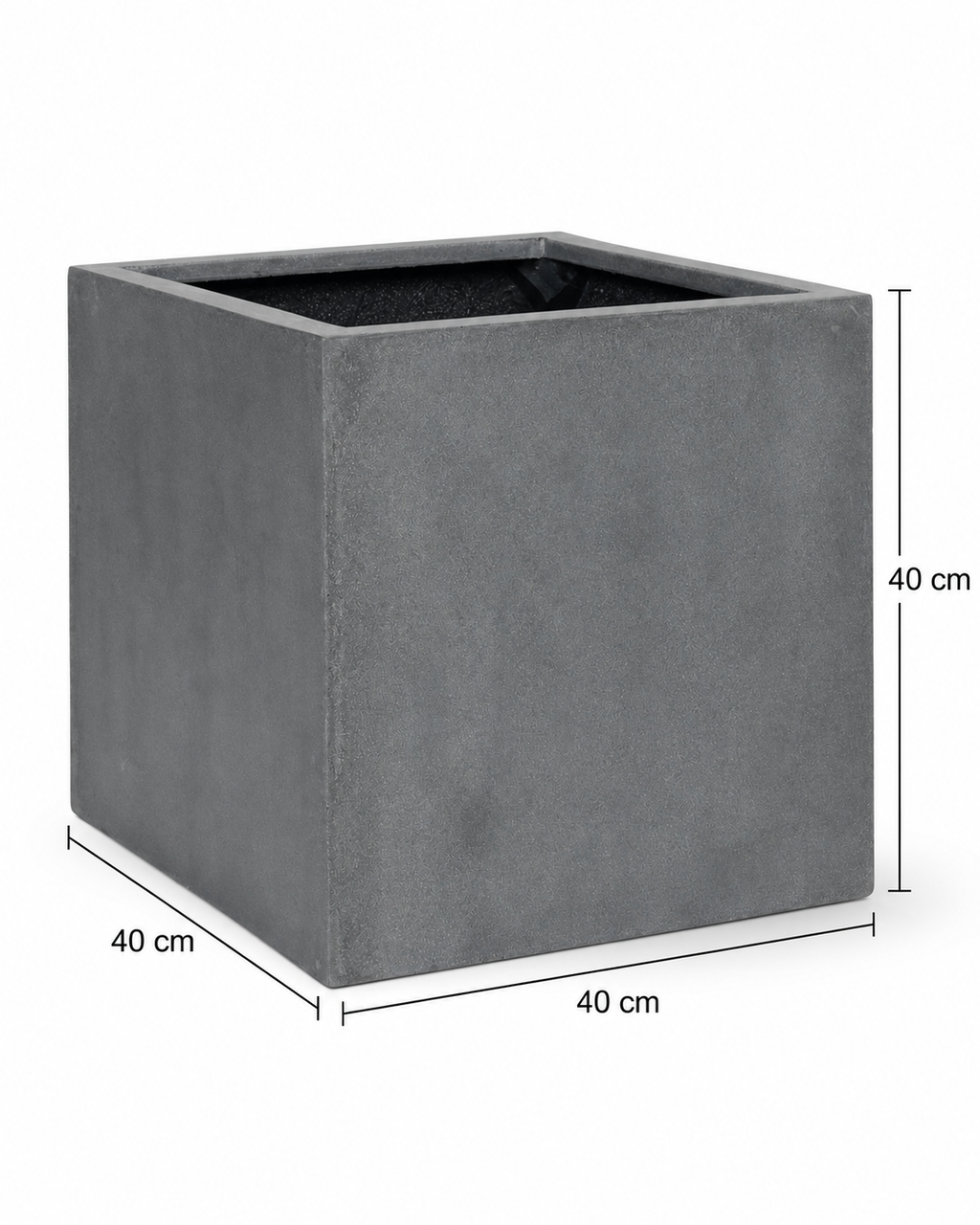 Grey Block – Contemporary decorative pot – Ø30 × H30 cm