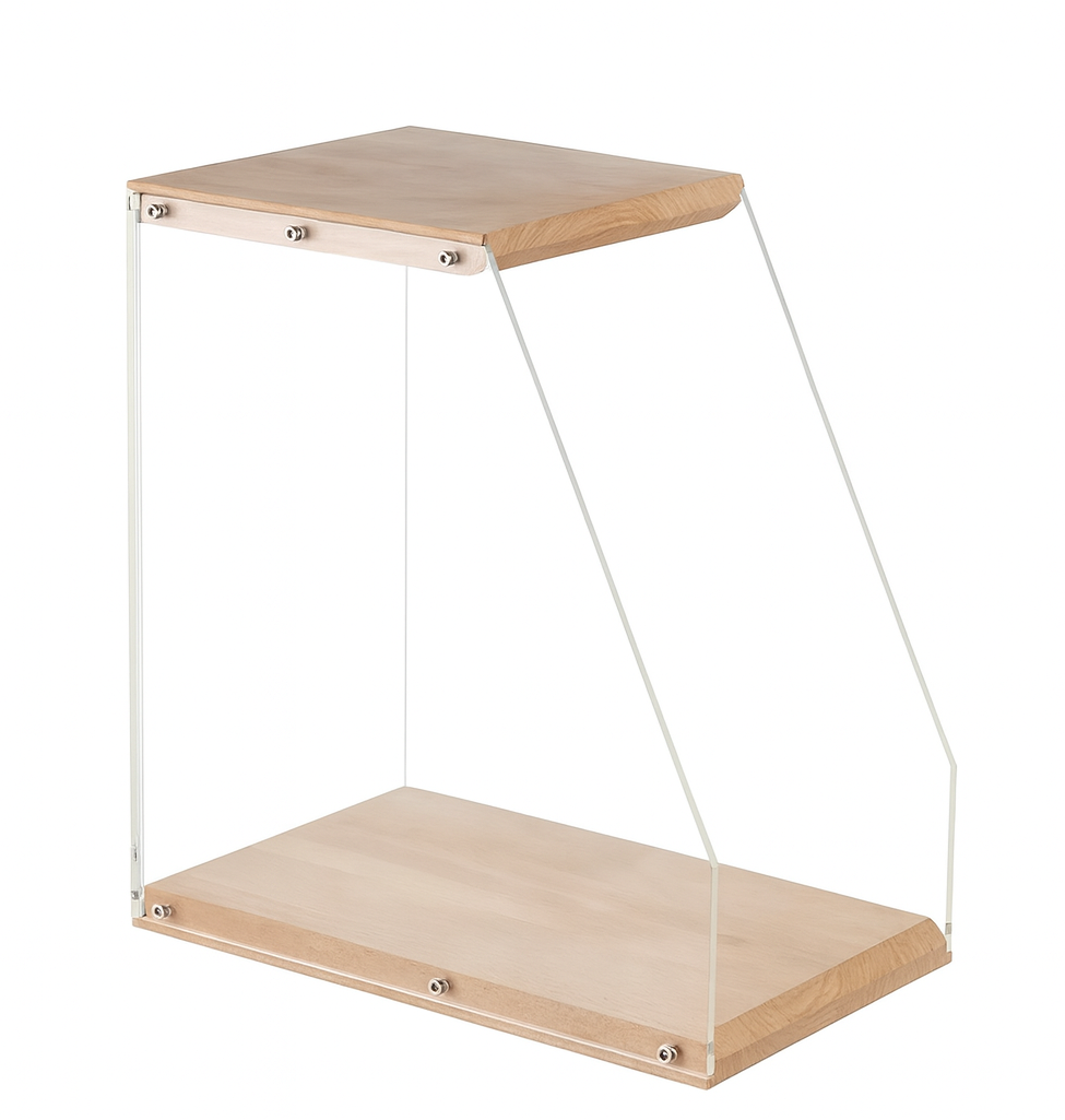 Porte-Vinyles en Bois & Plexi – Rangement Disques Vinyles, Support Vinyle Design 40+ LP – Organisateur Transparent & Élégant