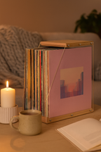 Porte-Vinyles en Bois & Plexi – Rangement Disques Vinyles, Support Vinyle Design 40+ LP – Organisateur Transparent & Élégant
