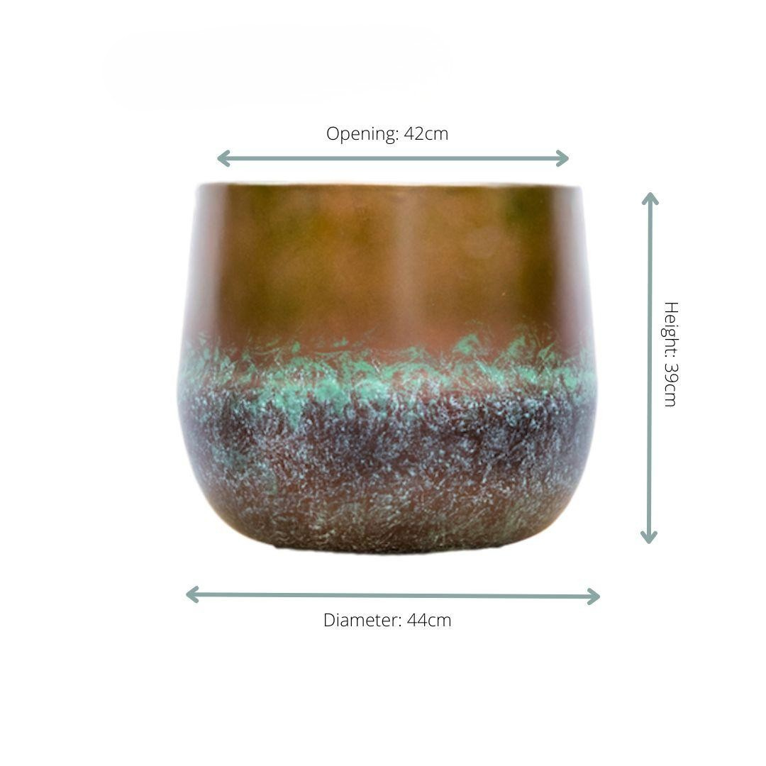 Elisa Mystic Bronze – Cache-pot en céramique texturée, finition bronze artistique