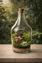 Offenes 3-Liter-Glasterrarium mit Korken – dekorative Terrariumflasche