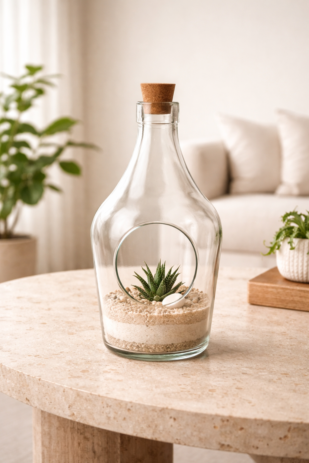 Offenes 3-Liter-Glasterrarium mit Korken – dekorative Terrariumflasche