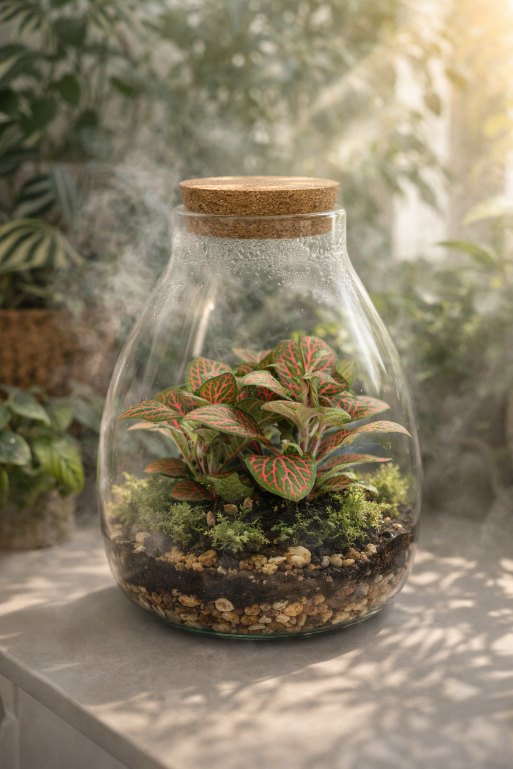 Fittonia Red – Plante Tropicale d’Intérieur au Feuillage Rouge Intense | Mosaic Plant Ø9 cm