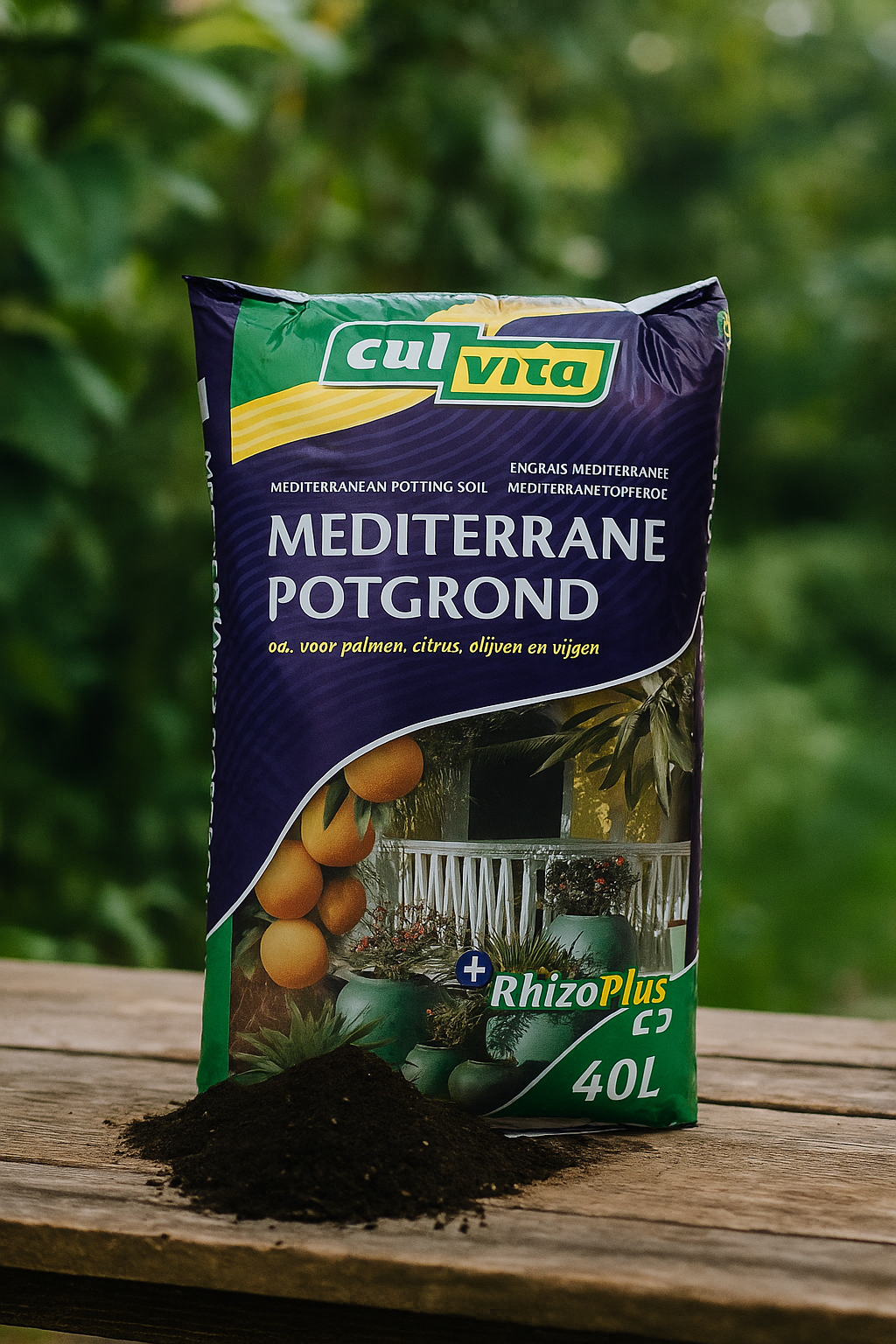 Terreau Méditerranéen 40L Culvita® avec RhizoPlus – Spécial oliviers, palmiers & agrumes