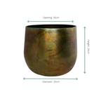 Cache-pot fait main Elisa Vintage Green en métal patiné – Pot décoratif rustique chic pour intérieur