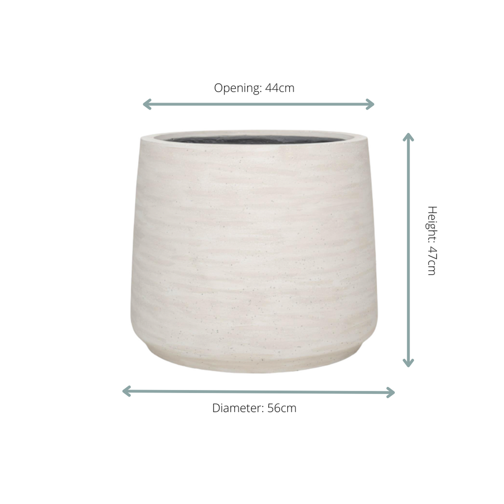 Jumbo Patt Washed Ivory Cachepot
