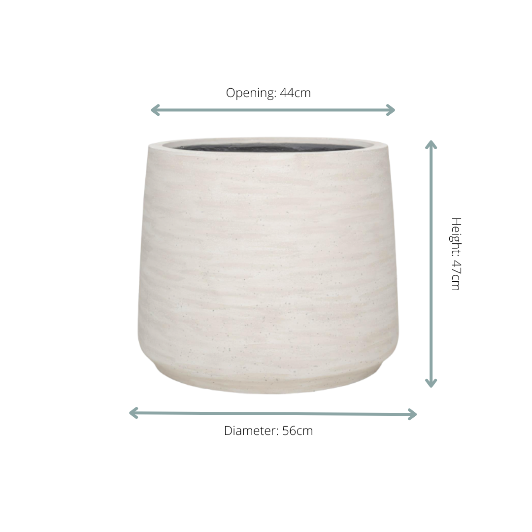 Jumbo Patt Washed Ivory Cachepot