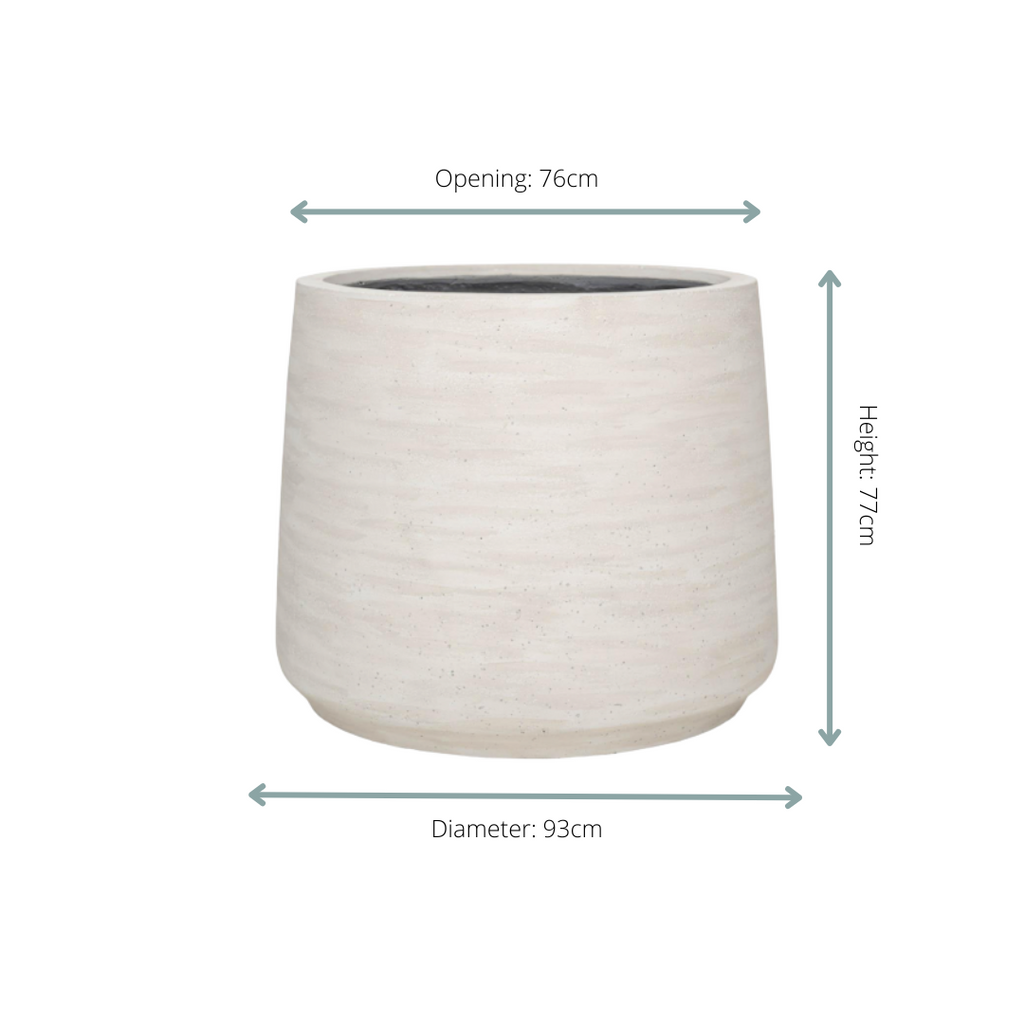 Jumbo Patt Washed Ivory Cachepot