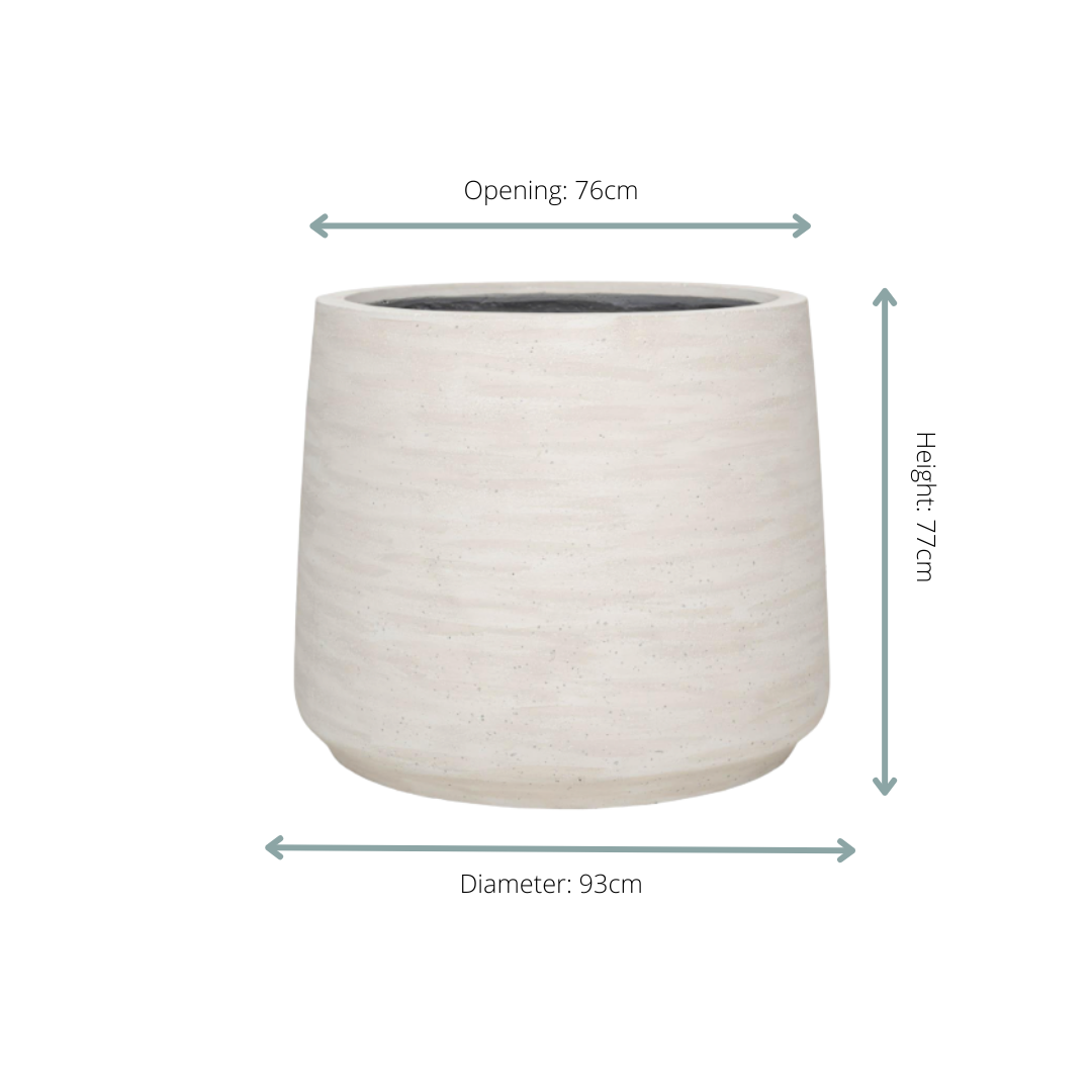 Jumbo Patt Washed Ivory Cachepot
