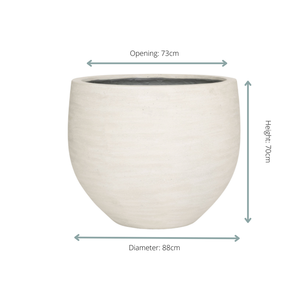 Jumbo Orb Washed Ivory Cachepot