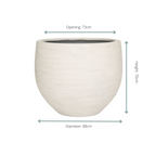 Jumbo Orb Washed Ivory Cachepot