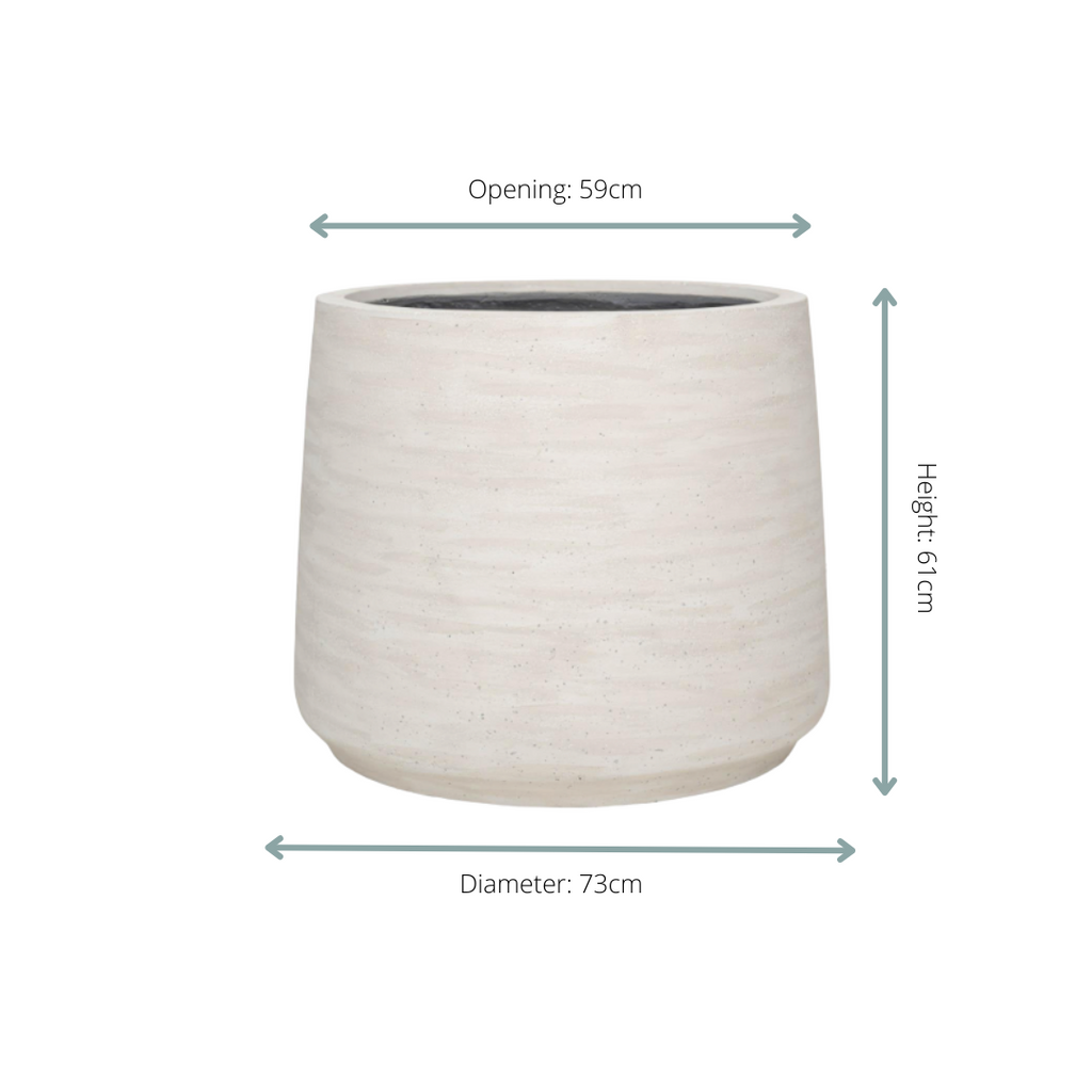 Jumbo Patt Washed Ivory Cachepot