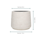 Jumbo Patt Washed Ivory Cachepot