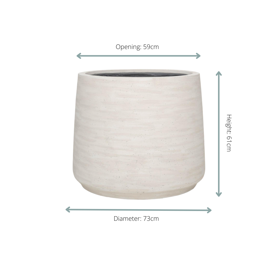 Jumbo Patt Washed Ivory Cachepot