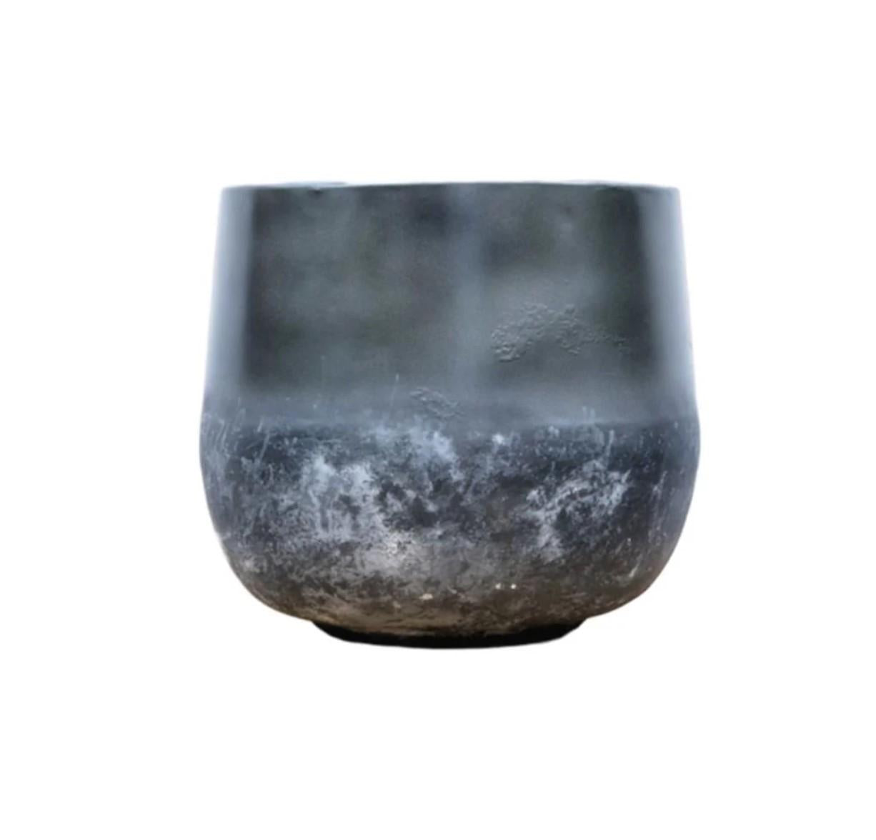 Cache-pot en métal Elisa Mystic Earth – Finition minérale patinée – Ø29, Ø39 & Ø44 cm