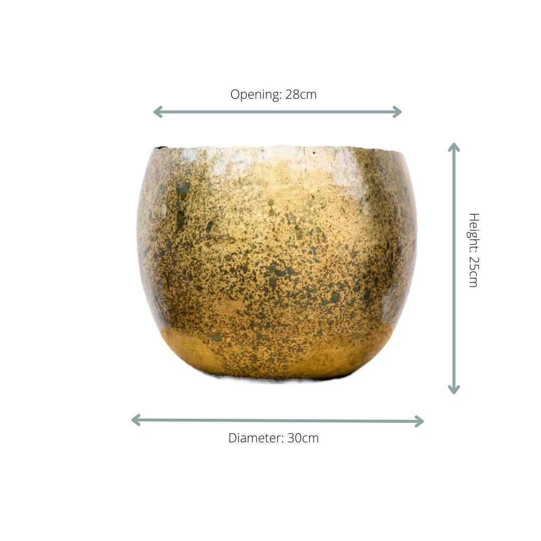 Cache-pot Ellen Brass – Laiton décoratif Ø25xH19, Ø30xH25, Ø38xH31