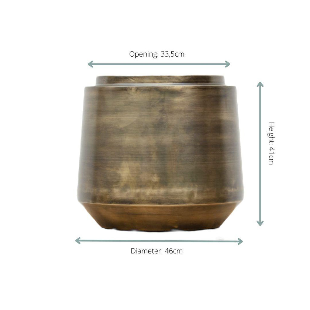 Vintage Gold Indigo Pot – Vintage gold metal planter – Ø33 / Ø46 / Ø58