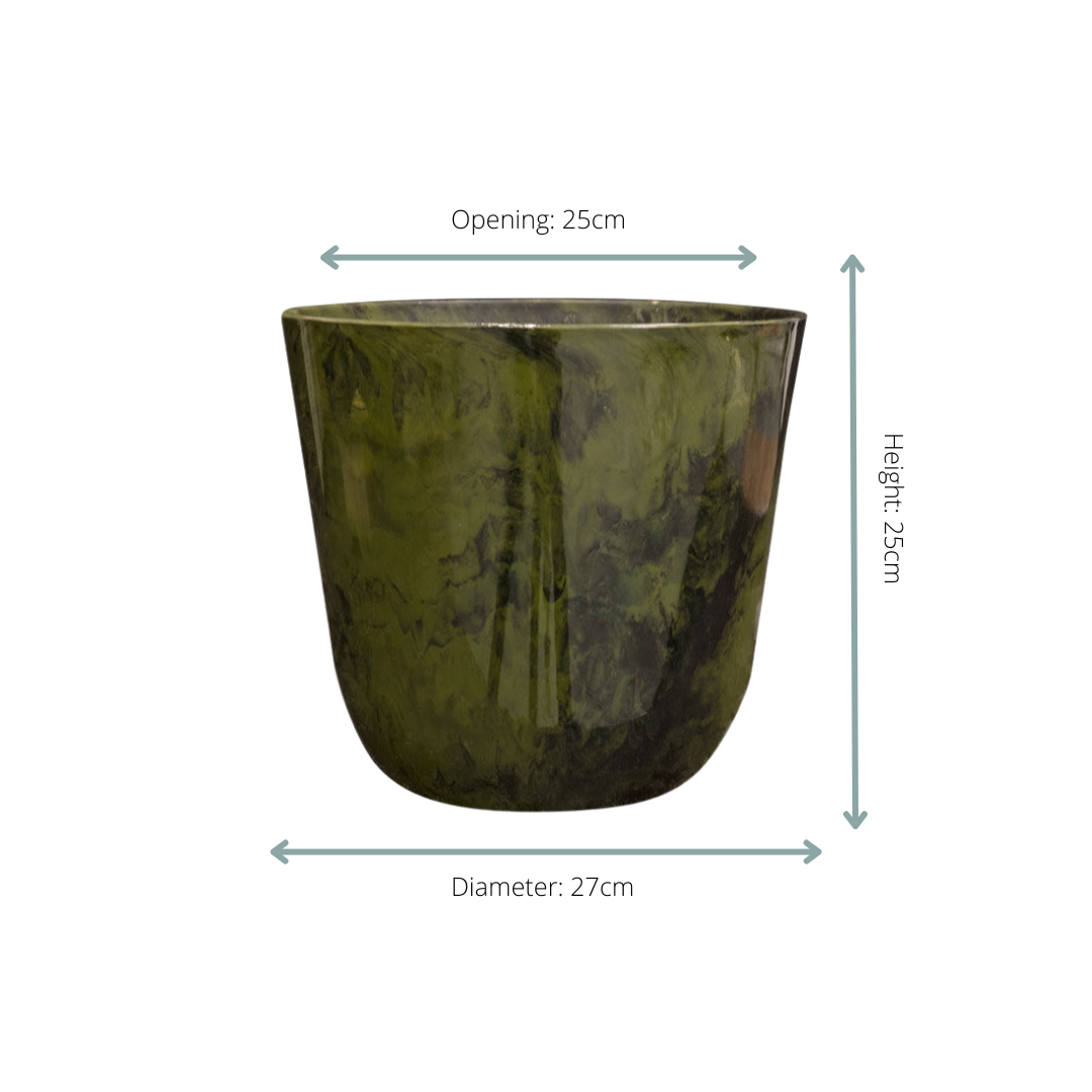 Palerme Marbre Vert – Pot en plastique recyclé – Ø27 à Ø40 cm