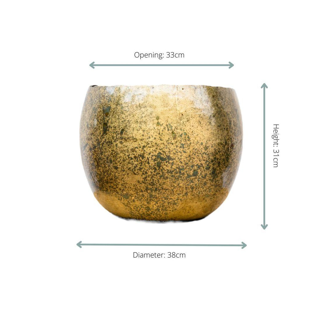 Cache-pot Ellen Brass – Laiton décoratif Ø25xH19, Ø30xH25, Ø38xH31