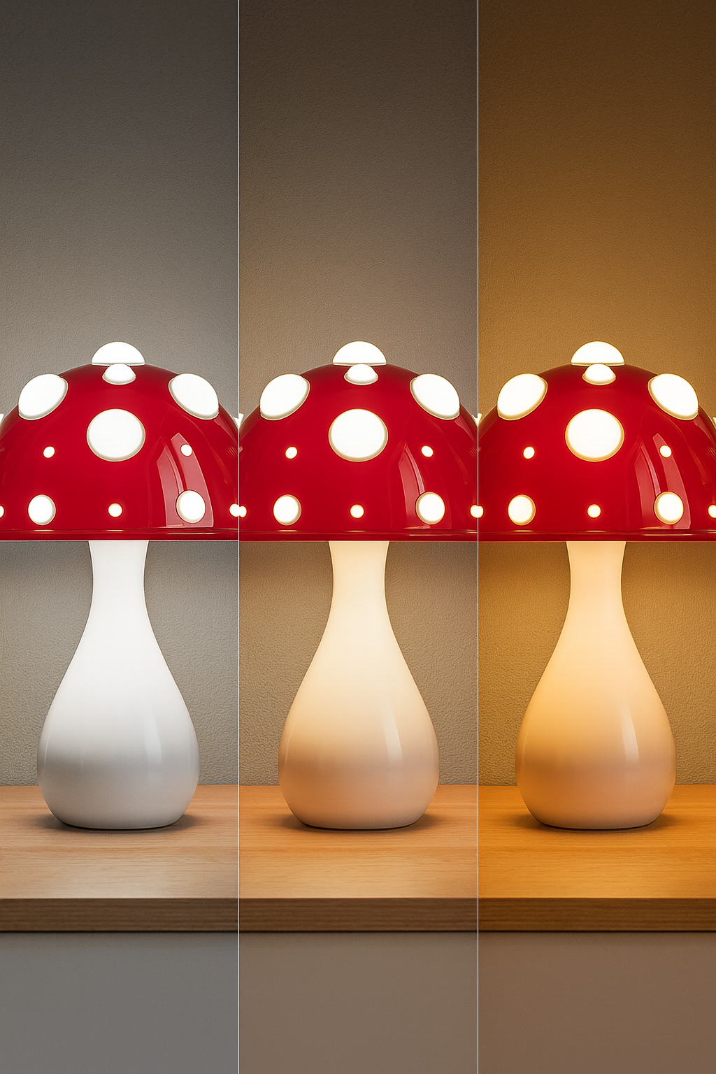 Lampe Champignon Rouge – Tricolore USB